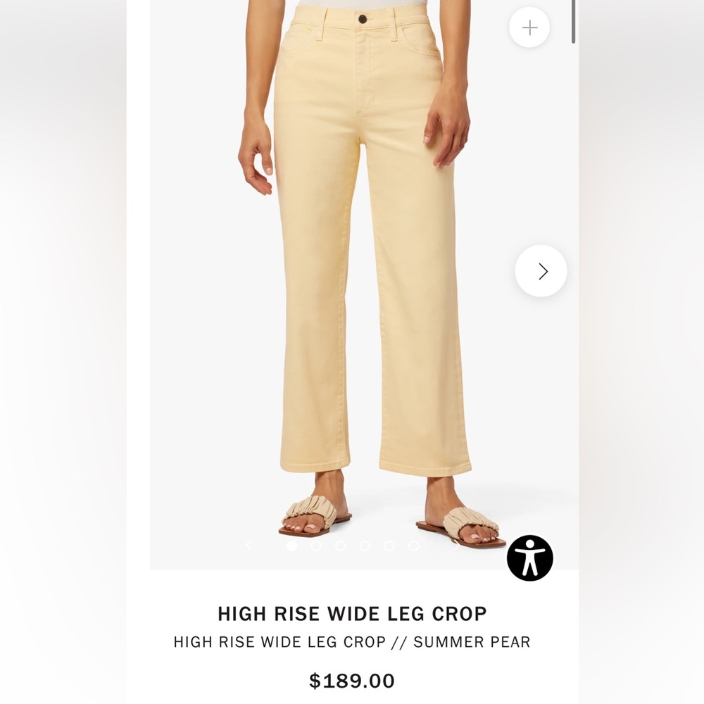 JOES high rise wide leg crop jeans